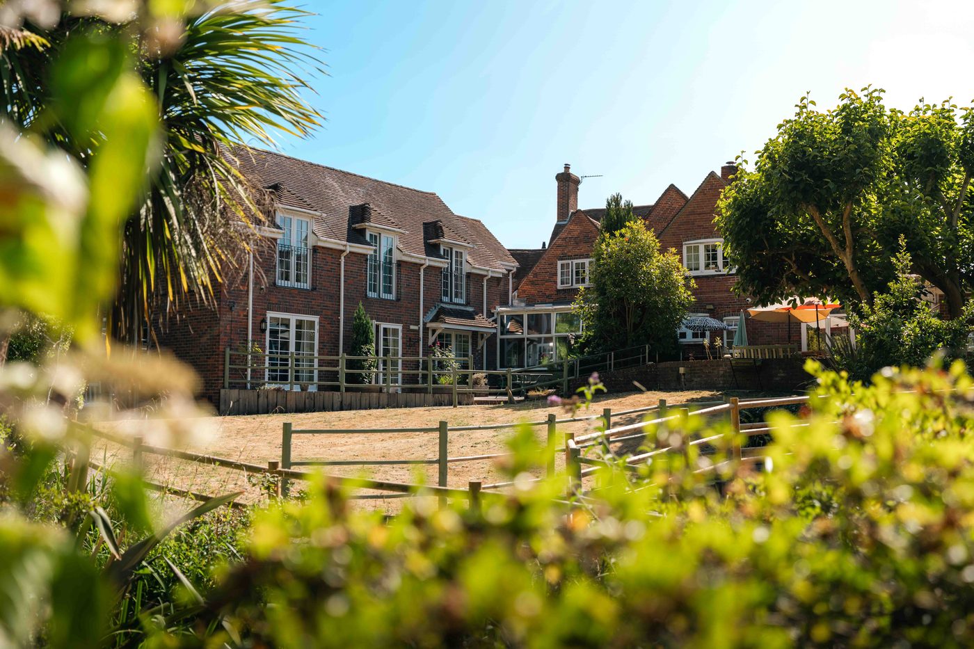 The landscaped garden at Little Brook House